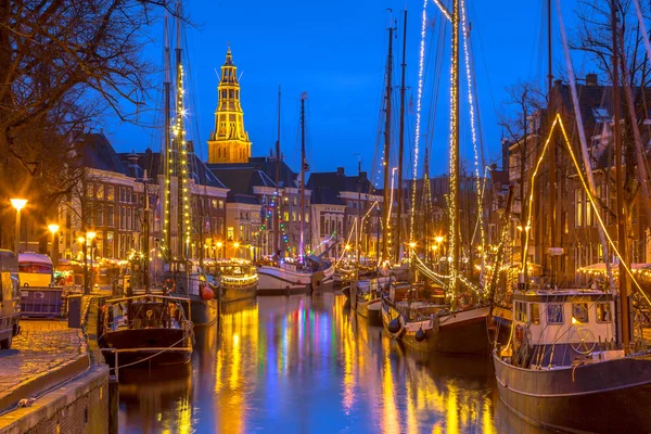 Altes segelschiff am hoge der aa kai groningen — Stockfoto