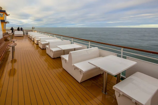 Outdoor Seats on passenger ship deck — Stock Photo, Image