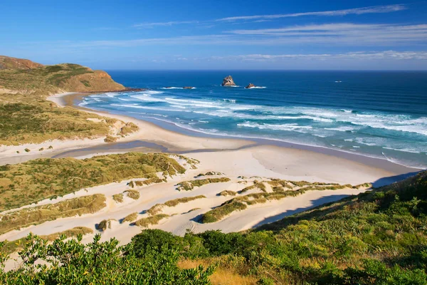 Bella spiaggia di sabbia bianca Nuova Zelanda — Foto Stock
