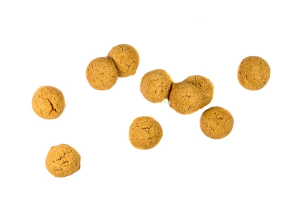Small amount of scattered ginger nuts from above — Stock Photo, Image
