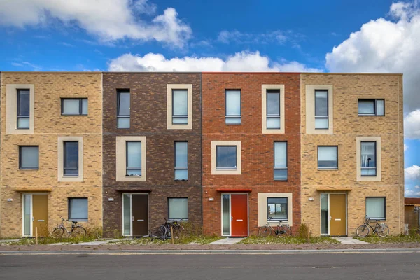 Vier Moderne Sozialwohnungen Terrafarben Mit Bescheidenen Einfamilienhäusern Ypenburg Den Haag — Stockfoto