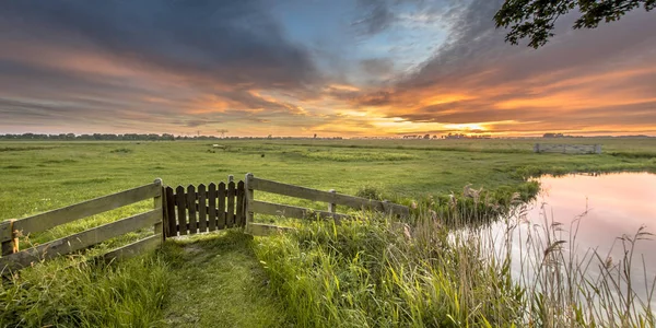 Vista panorámica de la puerta en el paisaje agrícola —  Fotos de Stock