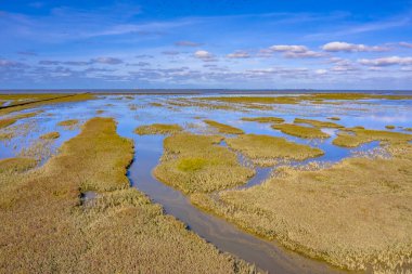 Arazi ıslahı Gelgit Bataklığı Milli Parkı ve Waddensea 'nin Groningen Eyaleti' ndeki Unesco Dünya Mirası Bölgesi. Hollanda