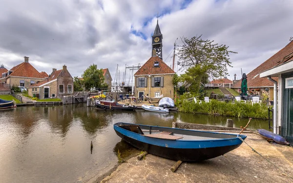 Dorpsscène Stad Hindeloopen Friesland Nederland — Stockfoto