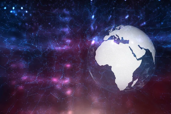 Мережа кіберпростору з планетою Землі — стокове фото