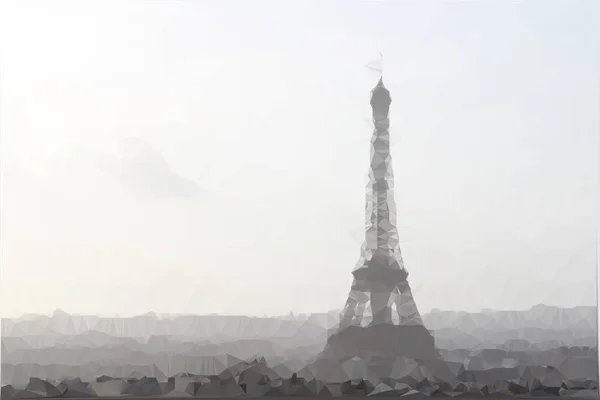 ヴィンテージ色の抽象的な多角形の図のパリのエッフェル塔. — ストック写真