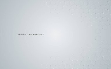 Altıgen vektör arkaplanı. Çizgiler ve noktalarla dijital geometrik soyutlama. Geometrik soyut tasarım.