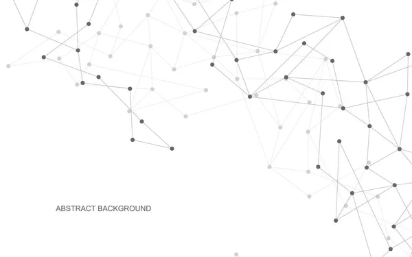Evrensel yaratıcı sosyal ağ vektörü. Çizgiler ve noktalarla soyut çokgen arkaplan.