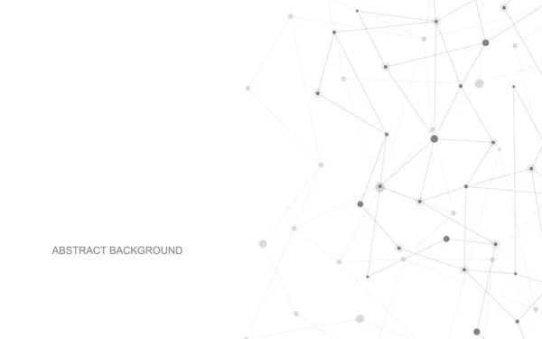 Noktaları ve çizgileri bağlayan vektör. Küresel ağ bağlantısı. Geometrik bağlı soyut arka plan.