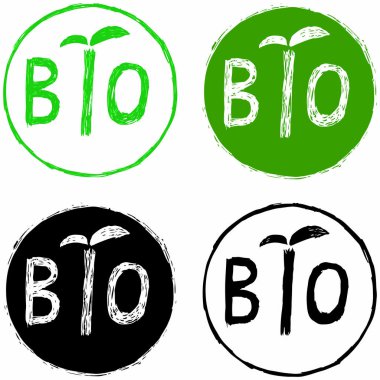 Logo biyolojik ürünler. İnsanlar sağlık