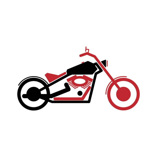 Motocicleta simple en color negro y rojo — Vector de stock