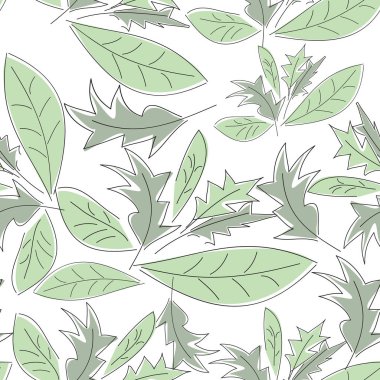 Yeşil yapraklı pürüzsüz desen 