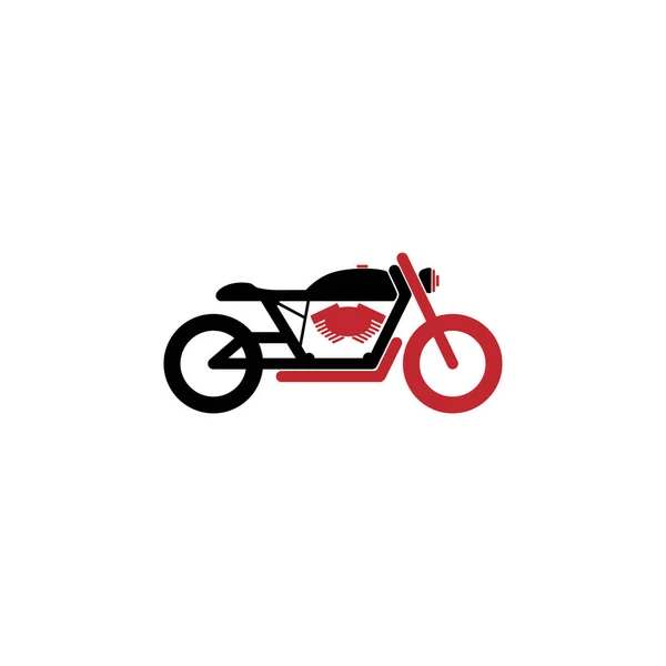 Sederhana sepeda motor dalam warna hitam dan merah - Stok Vektor