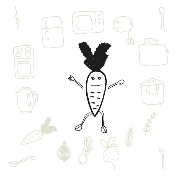 Mutfak öğeleri ve gıda dizi doodle 