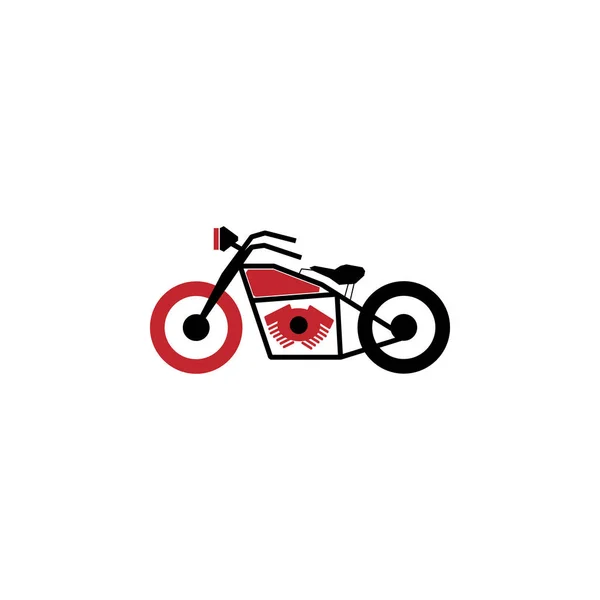 简单的摩托车，在黑色和红色的颜色 — 图库矢量图片