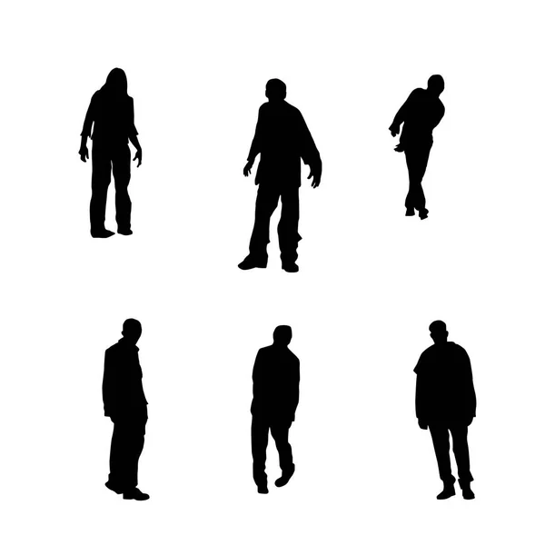 Ensemble Contour Zombie Six Zombies — Image vectorielle