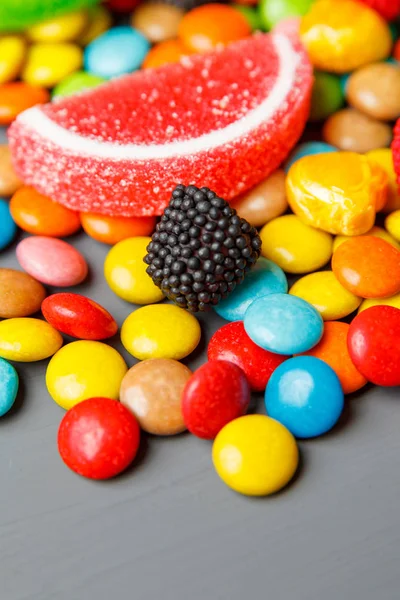 Mixed colorful fruit bonbon close up — Stock Photo, Image