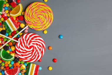 çok renkli şekerleme ve sakız arka plan