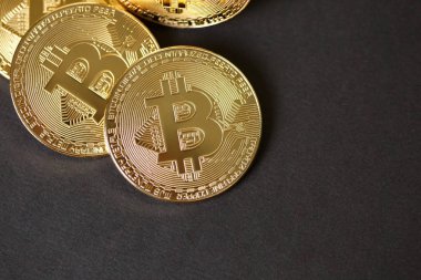 Bitcoins ve sanal para. Altın Bitcoins. Kavram dünya çapında cryptocurrency
