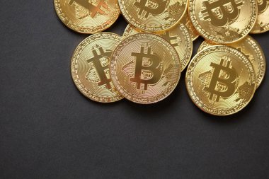 Bitcoins ve sanal para. Altın Bitcoins. Kavram dünya çapında cryptocurrency