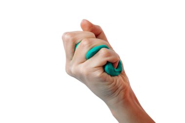 Childs 'ın eli parlak balçığı tutuyor. Çocuk balçıkla oynuyor, dünya çapında popüler bir oyuncak. Kendi başına balçık yapıyorsun.