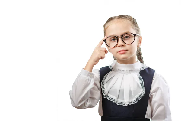 Niña Retorciendo Dedo Templo Juzgándote Loco Sentimientos Humor Personalidad Concepto —  Fotos de Stock