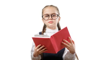 Güzel Öğrenci Kız Hardcover Kitap Kopyalama Alanını Oku