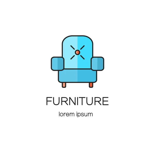 Sillón, plantillas de diseño de logotipos de muebles . — Vector de stock