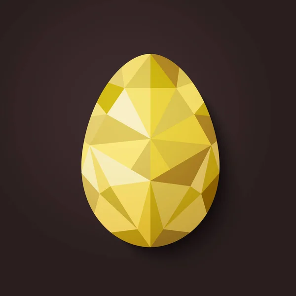 Polígono de diseño plano de huevo dorado aislado — Vector de stock