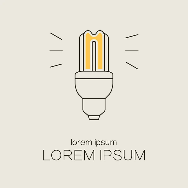 Linea moderna collezione logo vettoriale con lampadina isolata — Vettoriale Stock