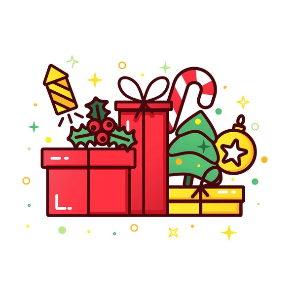 Cristmas gift boxes — Stock Vector