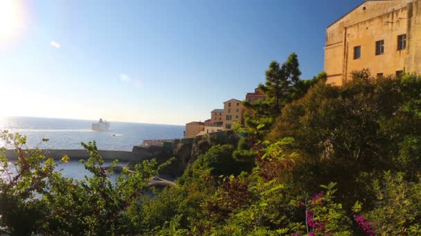 Bastia centrum starego miasta na Korsyce — Wideo stockowe