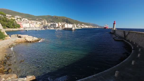 Bastia centro de la ciudad vieja, Córcega — Vídeo de stock