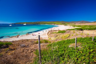 Grand Capo beach neach Ajjacio, Korsika, Avrupa. 