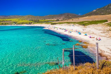 Grand Capo beach neach Ajjacio, Korsika, Avrupa. 