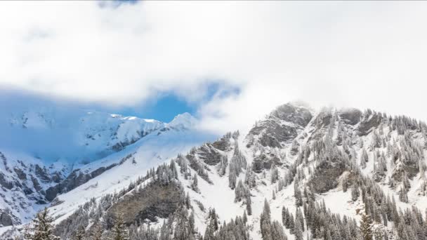 瑞士阿尔卑斯山，覆盖着积雪，阿德尔博登 — 图库视频影像