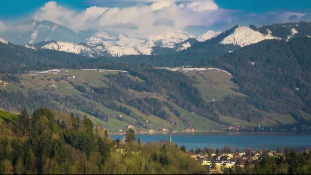 View to Swiss Alps — Stock video