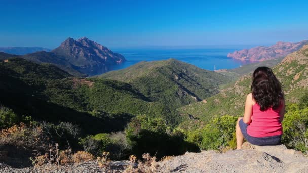 Golfe de Girolata en Córcega — Vídeos de Stock