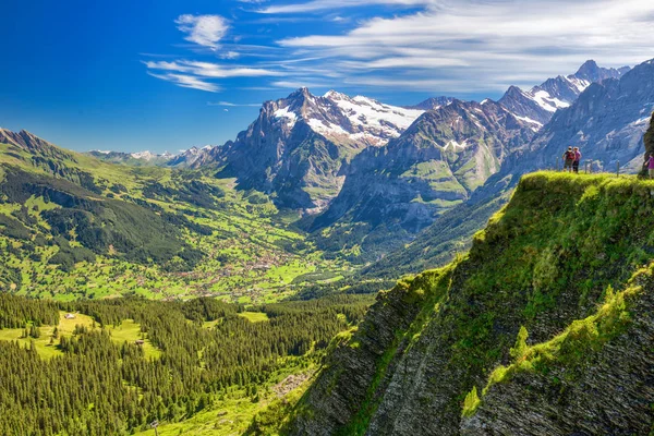 Panoráma a Mannlichen Grindelwald térképén — Stock Fotó