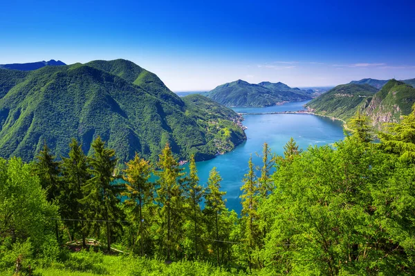 Lugano lago blu — Foto Stock