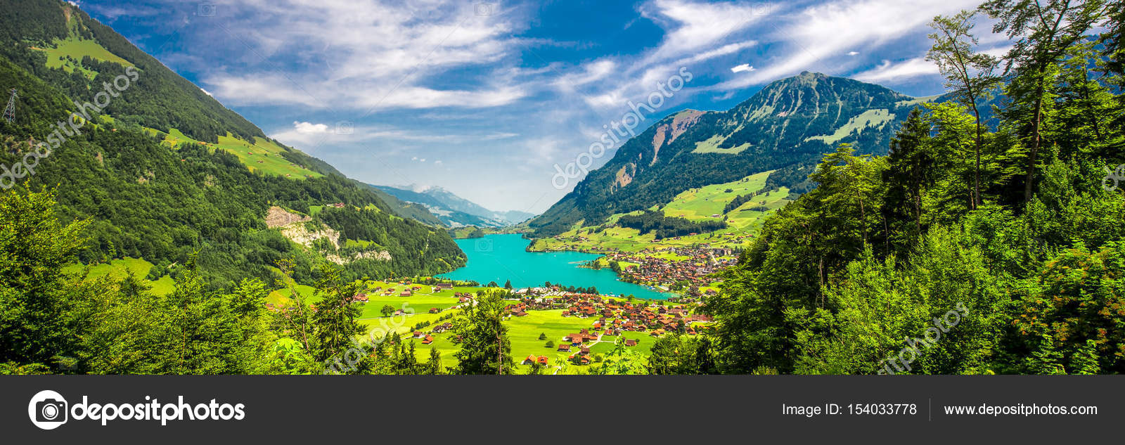 Lake Lungern with Swiss Alps Stock Photo by ©gevision 154033778