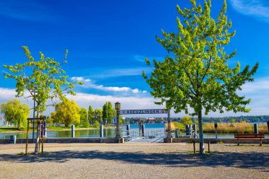 Kreuzlingen şehir Konstanz Gölü ile liman. 
