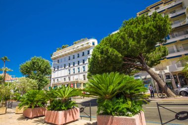 Street in Cannes city center, France, Europe.  clipart