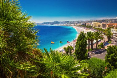 Beach promenade in city center of Nice clipart