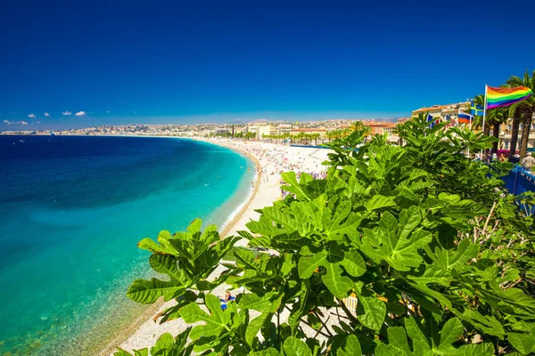 Passeio de praia no centro da cidade de Nice — Fotografia de Stock