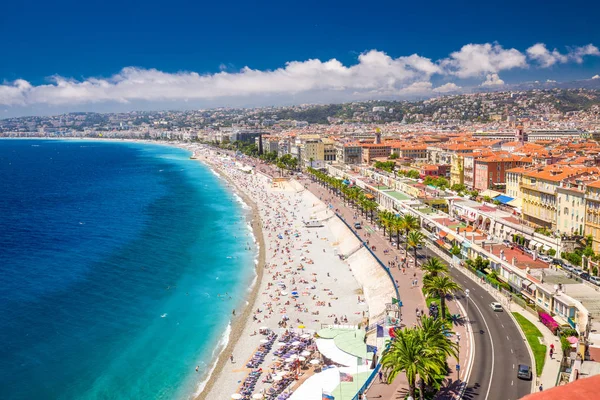 Strandpromenade in de stad centrum van Nice — Stockfoto