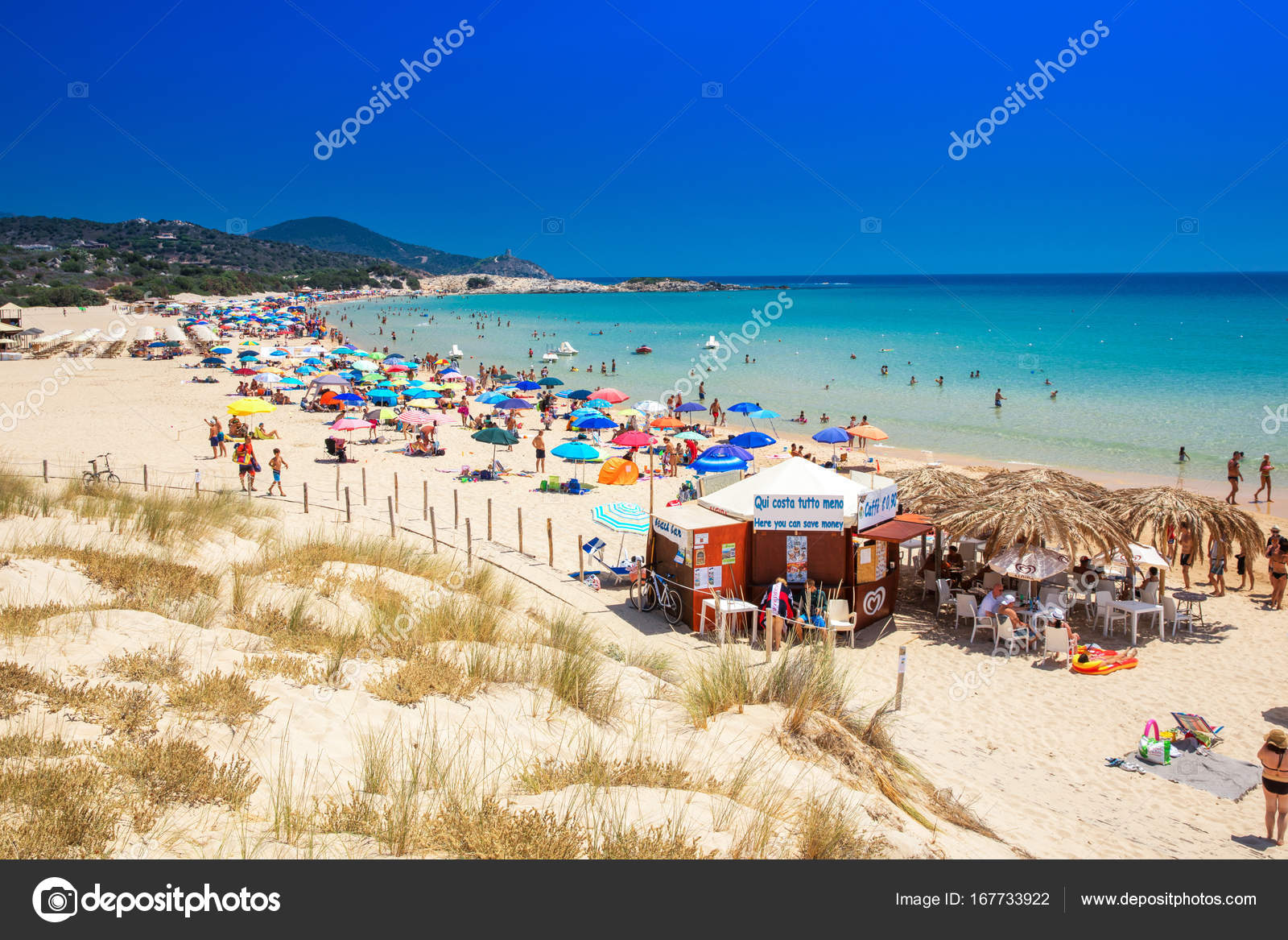 Su Giudeu Spiaggia Chia Sardegna Foto Editoriale Stock