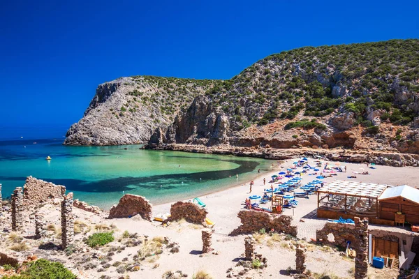 Sardinia Italia Agosto 2017 Cala Domestica Beach Costa Verde Cerdeña — Foto de Stock