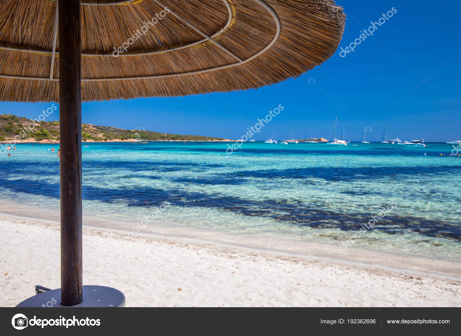 Cala Brandinchi Beach Isola Travolara Background Red Stones