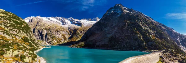 Letecký Pohled Jezero Gelmer Poblíž Grimselpassu Švýcarských Alpách Gelmersee Švýcarsko — Stock fotografie
